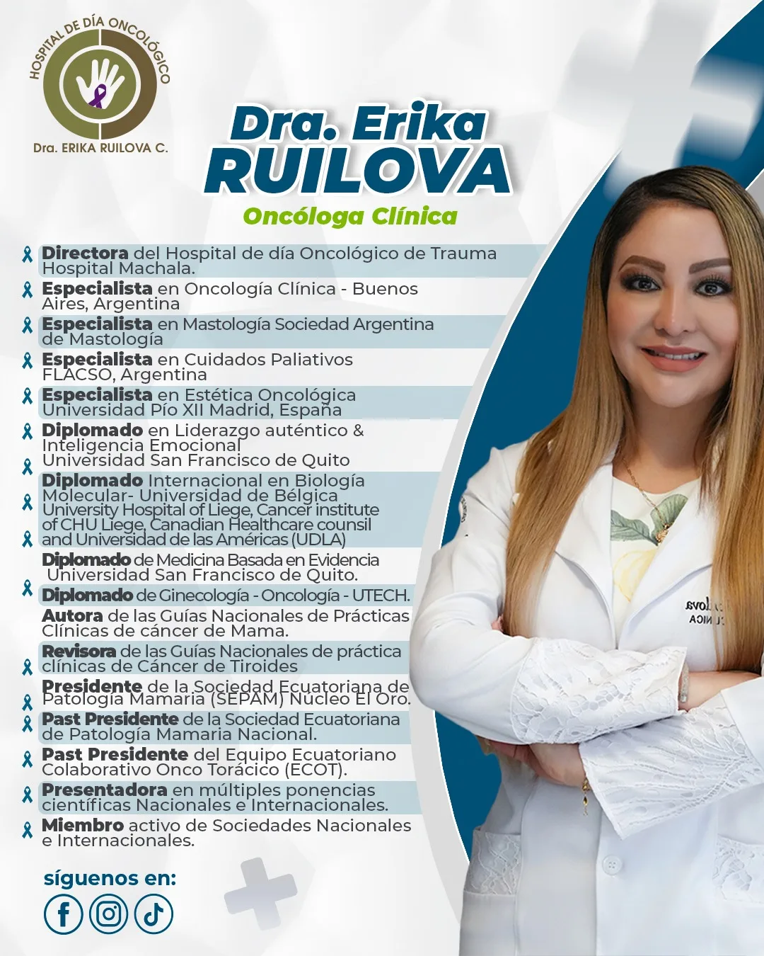 Trayectoria profesional de la Dra. Erika Ruilova Coronel